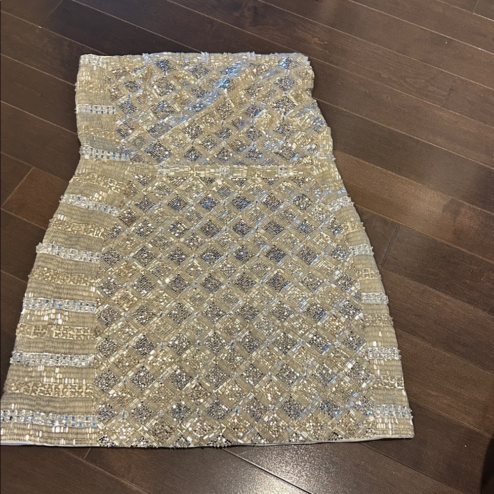 Retrofete strapless sequin dress